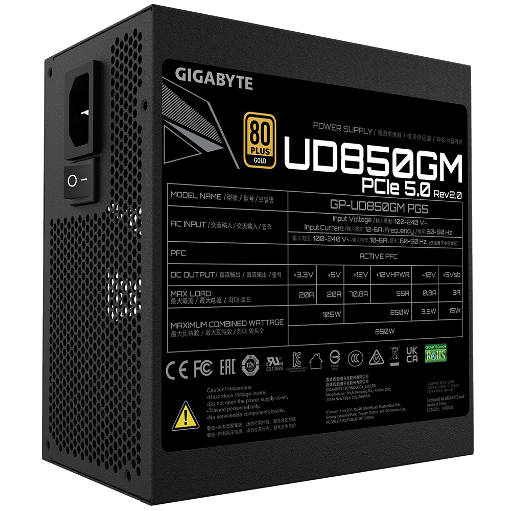 Fuente de poder Gigabyte PG5 850 Watt